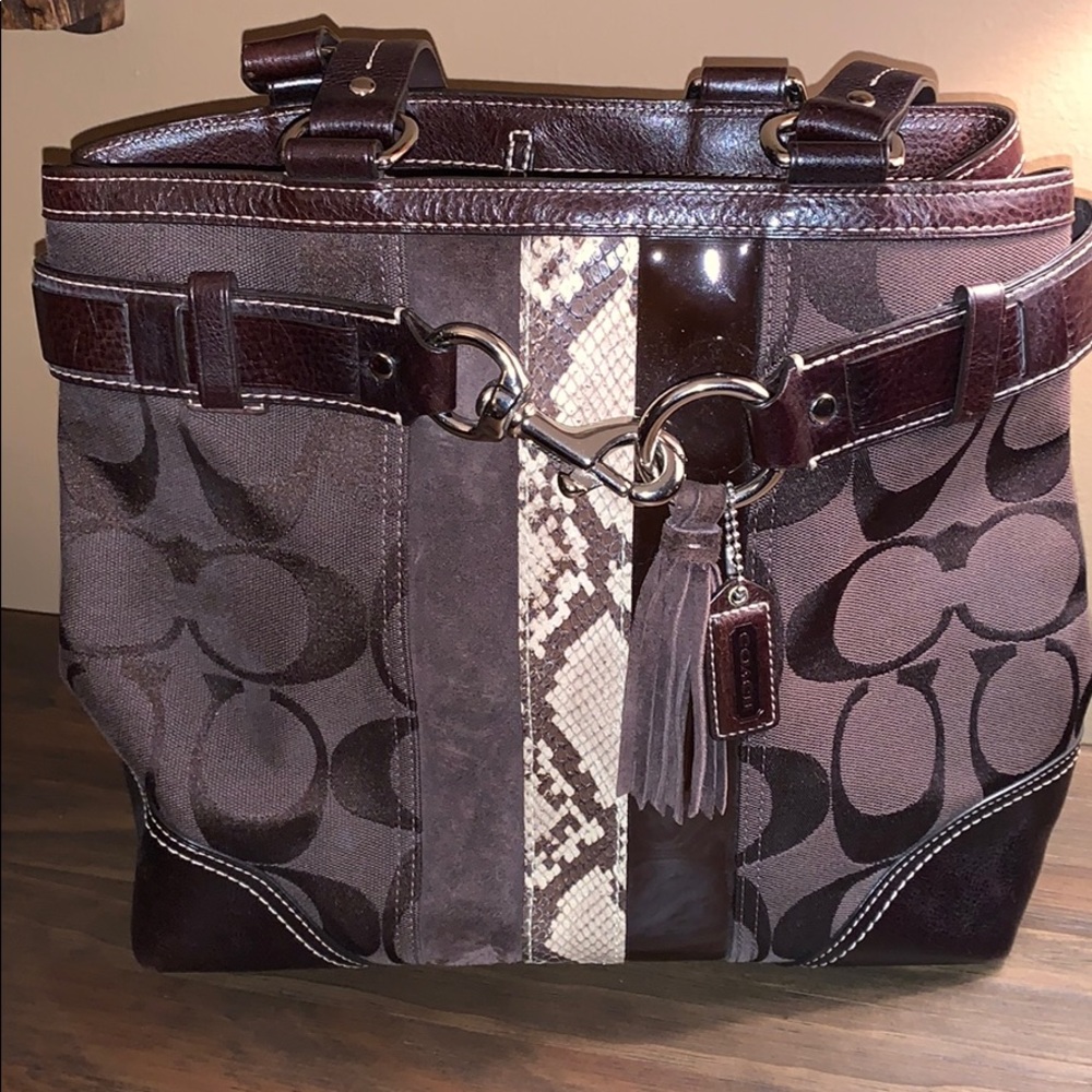 Coach Hampton Python Satchel. Serial # G06j-10264 - image 1